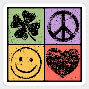 Luck, Peace, Smile, Love Pop Art Design Sticker